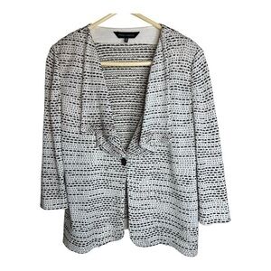 Ming Wang black and white lightweight blazer jacket